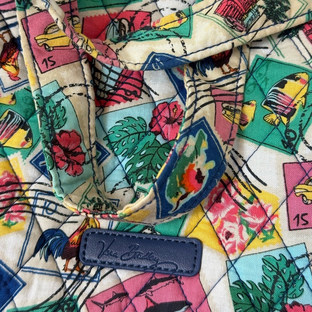 Vera Bradley Quilted “Cuban Stamps” Crossbody Hipster Crossbody Bag Purse - Picture 8 of 16